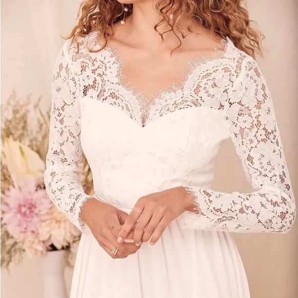 NWT • Lulu’s | Forever Starts Tonight Wedding Dress - Picture 5 of 8